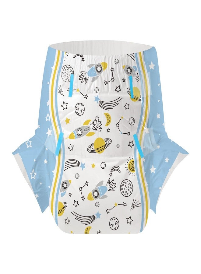 CutiePlusU Adult Diapers 10 Pieces, Disposable Incontinence Briefs with Tabs for Women and Men, Maximum Overnight Absorbency- Cosmic Adventurer (Medium 28"-38") - Image 2